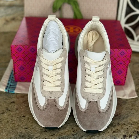 Tory Burch T Monogram Good Luck Trainer Lightweight Fashion Sneaker - Picture 9 of 10